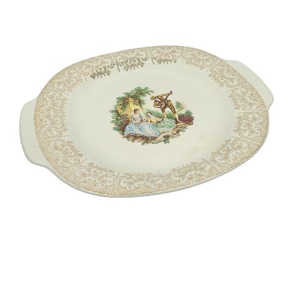 American Limoges Serenade Triumph China Do'r Serving Platter 22K Gold Trim USA - Picture 3 of 11